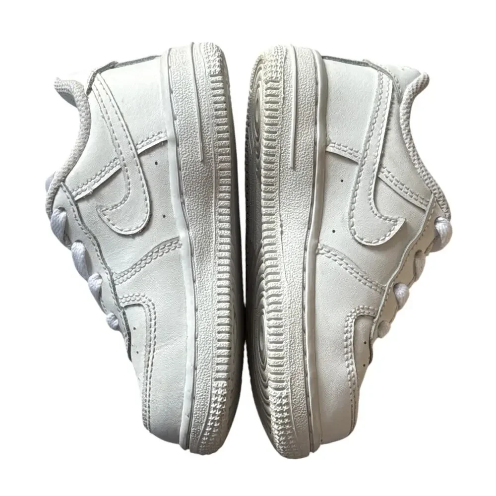 Nike Air Force 1 Low Toddler Kids 7C White Athletic Leather Sneakers 314194-117